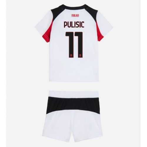 AC Milan Christian Pulisic #11 Replika Babytøj Udebanesæt Børn 2025-26 Kortærmet (+ Korte bukser)